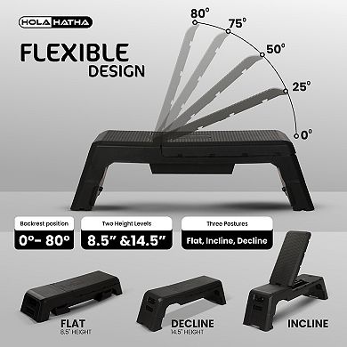 HolaHatha Multifunctional Fitness Aerobic Deck with Internal Storage Compartment