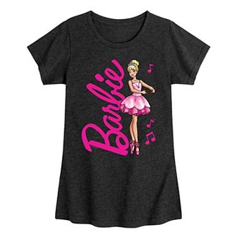 Girls 7-16 Barbie® Logo With Ballerina Tee
