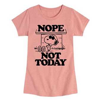 Girls 7-16 Peanuts Joe Cool Nope Not Today Tee