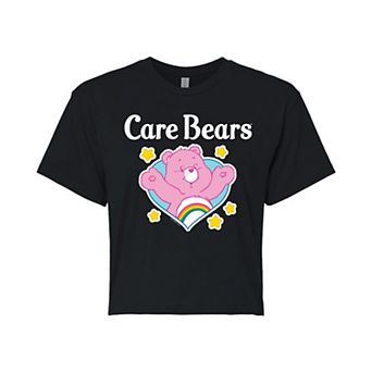 Juniors' Care Bears Logo Cheer Heart Cropped Tee