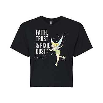 Disney's Tinker Bell Juniors' Faith Trust Pixie Dust Cropped Tee