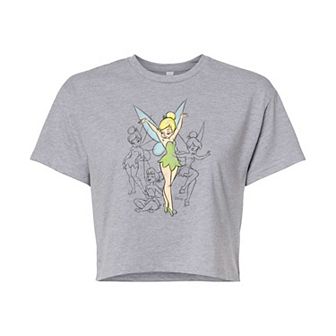 Disney's Tinker Bell Juniors' Tinker Bell Sketches Cropped Tee