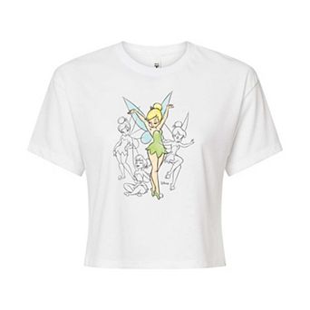 Disney's Tinker Bell Juniors' Tinker Bell Sketches Cropped Tee