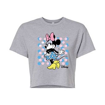 Disney's Minnie Mouse Juniors' Dot Square Cropped Tee