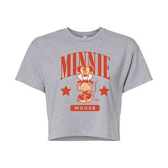 Disney's Minnie Mouse Juniors' Collegiate Cropped Tee
