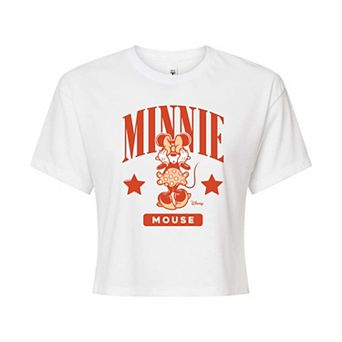 Disney's Minnie Mouse Juniors' Collegiate Cropped Tee