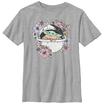 Boys The Mandalorian The Child Floral Bassinet Graphic Tee