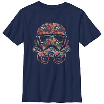Boys Star Wars Tropical Storm Trooper Helmet Graphic Tee