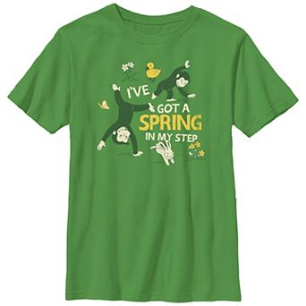 Boys Curious George I've Got A Spring In My Step Graphic Tee