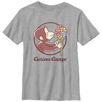 Boys Curious George Smelling Flowers Graphic Tee