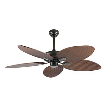 Raffles Bohemian Industrial Iron/plastic Palm Blade Ceiling Fan