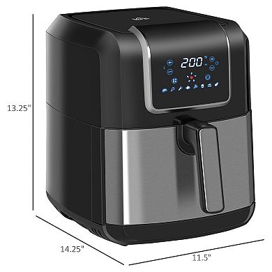 6.9-qt Air Fryer Oven with Digital Display and 360° Air Circulation, Black