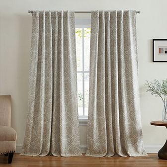 Elrene Home Fashions Giovanni Medallion Linen Blend Blackout Window Curtain Panel