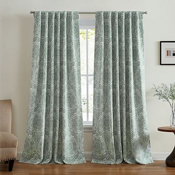 Elrene Home Fashions Giovanni Medallion Linen Blend Blackout Window Curtain Panel