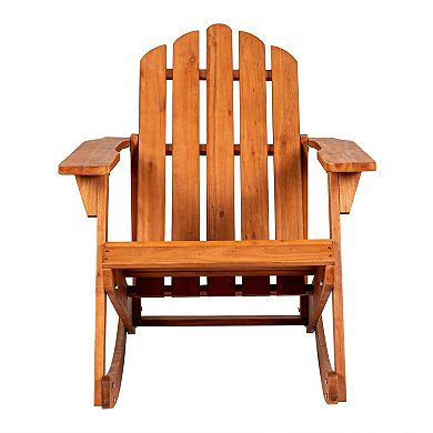 Kiawah Outdoor Patio Classic Acacia Wood Adirondack Rocking Chair