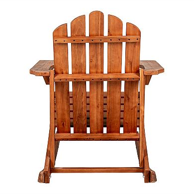 Kiawah Outdoor Patio Classic Acacia Wood Adirondack Rocking Chair