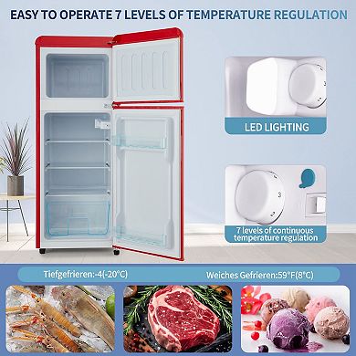 4.5 cu. ft. Dual Zone Refrigerator, 4-Star Freezer Fridge with 7 Temperature Settings