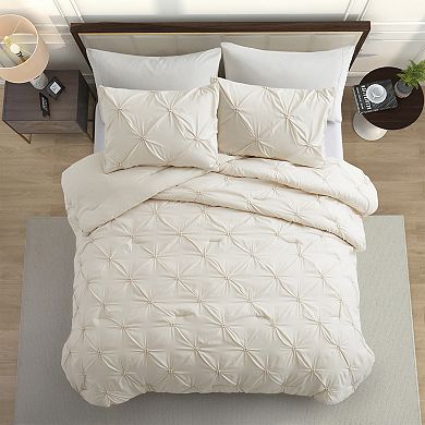 Unikome Soft Pinch Pleat Bedding Comforter Set, All Season Down Alternative Bed Set