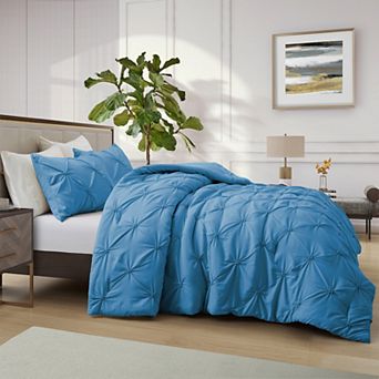 Unikome Soft Pinch Pleat Bedding Comforter Set, All Season Down Alternative Bed Set