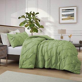 Unikome Soft Pinch Pleat Bedding Comforter Set, All Season Down Alternative Bed Set