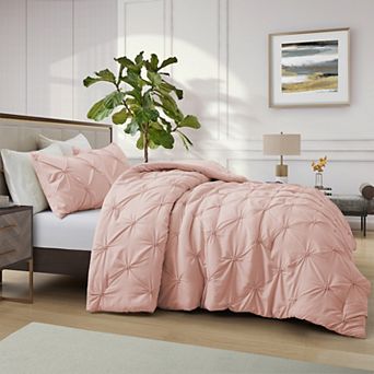 Unikome Soft Pinch Pleat Bedding Comforter Set, All Season Down Alternative Bed Set