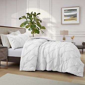 Unikome Soft Pinch Pleat Bedding Comforter Set, All Season Down Alternative Bed Set
