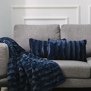 Cheer Collection Faux Fur Throw Pillow Cover 12x20