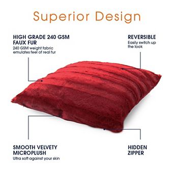 Cheer Collection Faux Fur Throw Pillow Cover 12x20