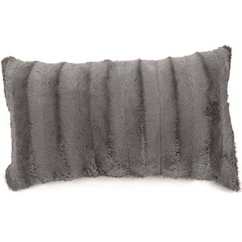 Cheer Collection Faux Fur Throw Pillow Cover 12x20
