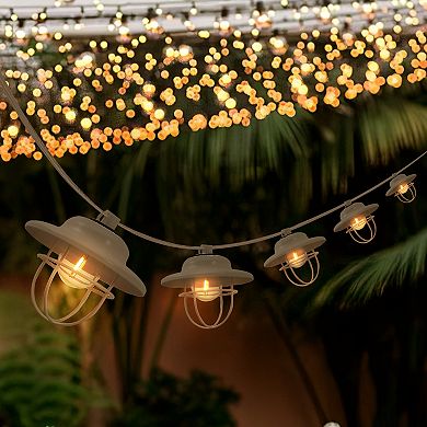 10-Light Indoor/Outdoor 10 ft. Rustic Farmhouse Incandescent G40 Metal String Lights