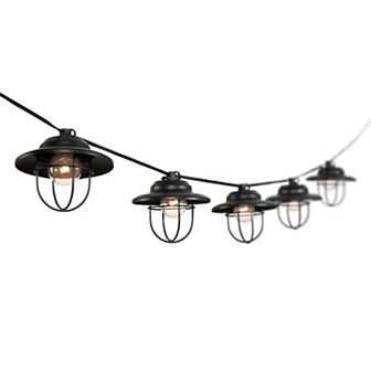 10-Light Indoor/Outdoor 10 ft. Rustic Farmhouse Incandescent G40 Metal String Lights