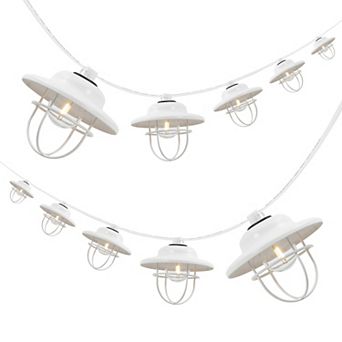 10-Light Indoor/Outdoor 10 ft. Rustic Farmhouse Incandescent G40 Metal String Lights