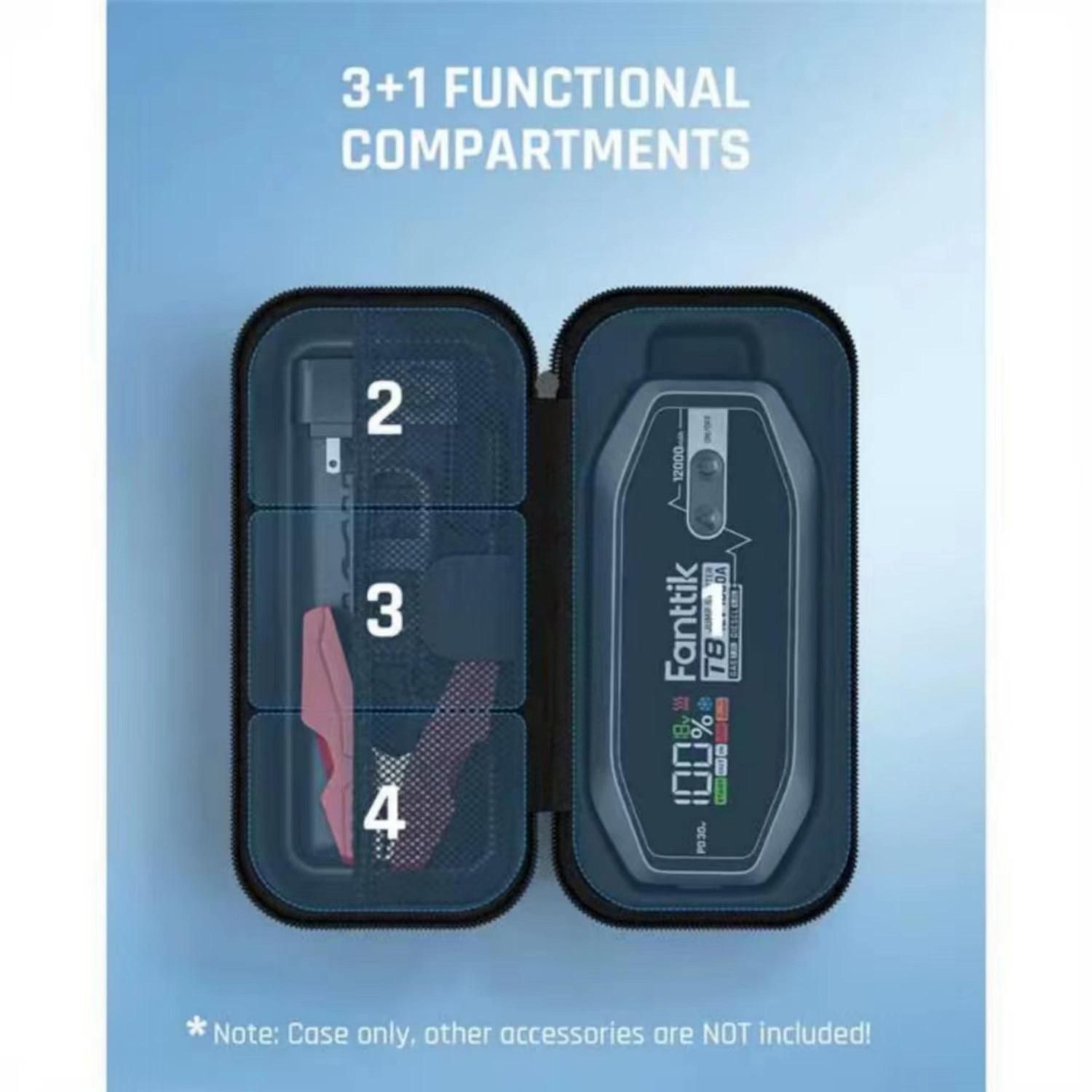 Fanttik X8 Tire Inflator Custom EVA Carrying Case - Water-Resistant Storage For Pump, Hose, Charger