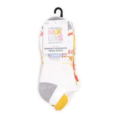 Women's MUK LUKS Pickleball Ankle Socks 6-Pack