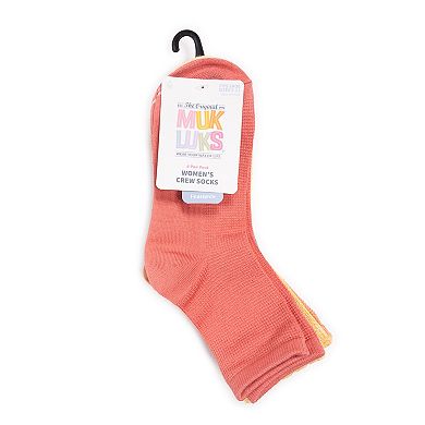 Women's MUK LUKS Whisper Soft Crew Socks 6-Pack