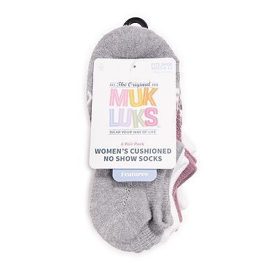 Women's MUK LUKS 6-Pack No Show Socks