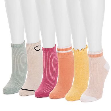 Women's MUK LUKS 6-Pack Dream Step Mini Crew Socks