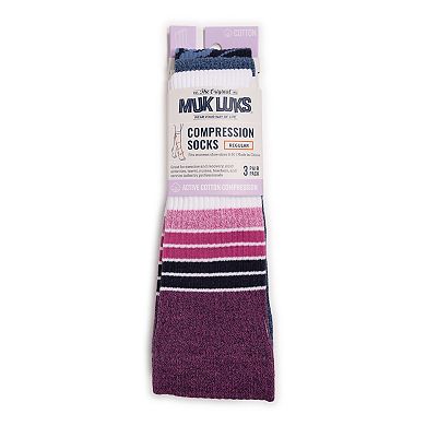 Women's MUK LUKS 3-Pack Compression Knee-High Socks