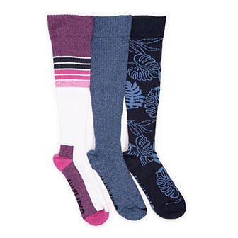 Women's MUK LUKS 3-Pack Compression Knee-High Socks