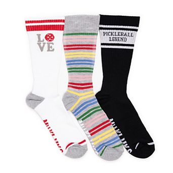 Women's MUK LUKS 3-Pack Cotton Compression Crew Socks