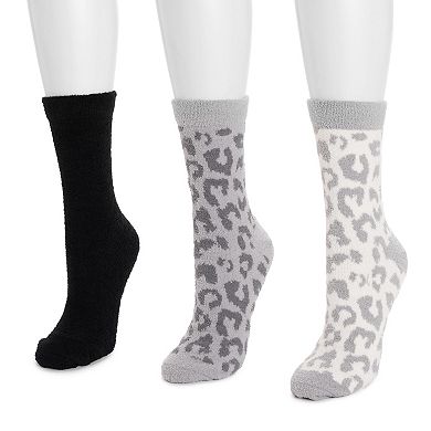 Women's MUK LUKS 3-Pack Cozy Compression Crew Socks