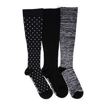 Women's MUK LUKS 3-Pack Knee-High Wide Compression Socks