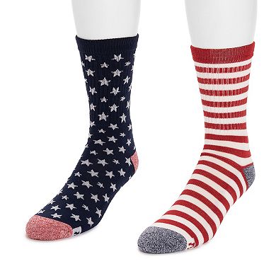 MUK LUKS Patriotic Crew Socks 2-Pack