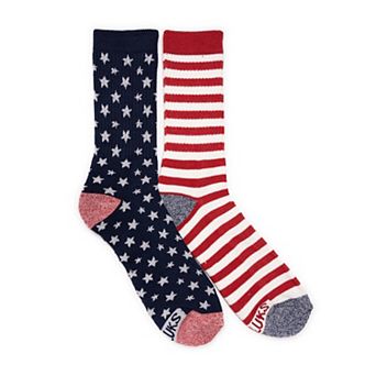 MUK LUKS Patriotic Crew Socks 2-Pack