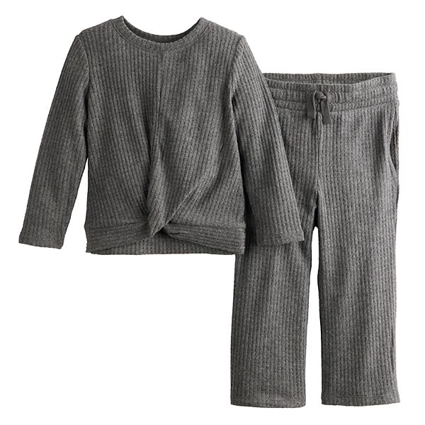 The Twisted Front Short Sleeve Top and Wide Leg Pants Set