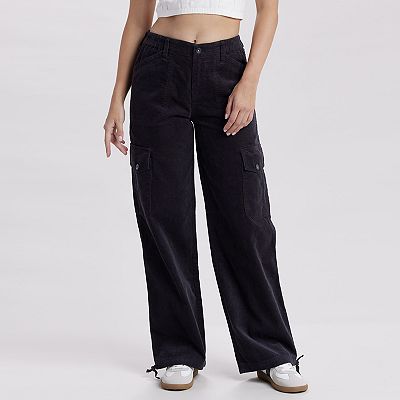 【KOOLOSET】Subtle Corduroy Cargo Pants Sdeycui Men's Corduroy Cargo Pants Straight Wide Leg Baggy