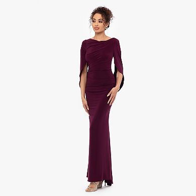 Women's BA Nites Long Draped Back Dress