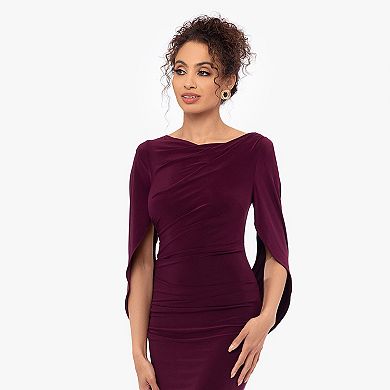 Women's BA Nites Long Draped Back Dress