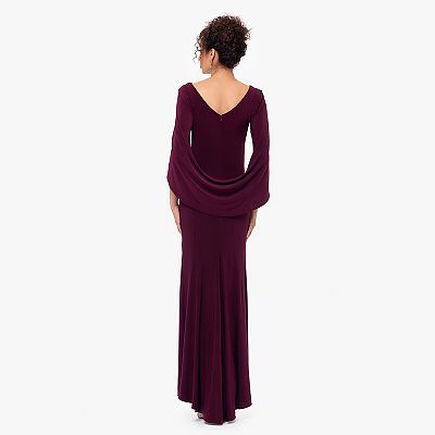 galaxy bridesmaid dresses Womens' Draped Back Mermaid Hem Chiffon Formal Dress Champagne / M