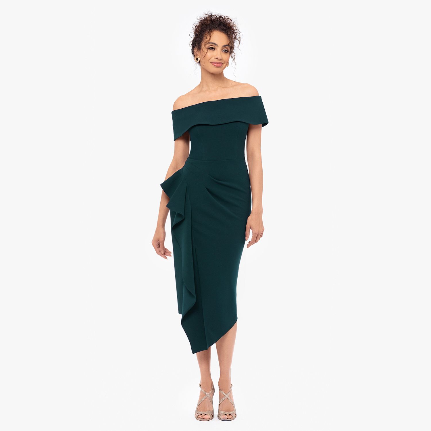 knee length dresses for ladies Petal and Pup Women's Santiago Off Shoulder Midi Dress main image 1